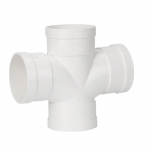 联塑   顺水四通(平面等径四通)2.5寸/dn75一个（PVC-U排水管配件）白色