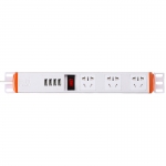 德木 USB插座充电多功能智能插排XG3-KU4 3孔四usb1.5平方 1.8米
